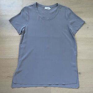 The Reset R Label Gray 100% Silk Blouse Size Small